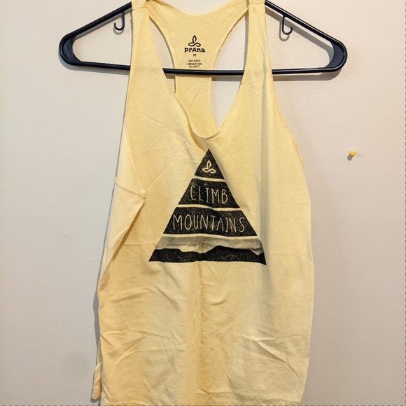 Prana Tops - 4/$20 EUC PrAna Climb Mountains yellow racerback tank size S